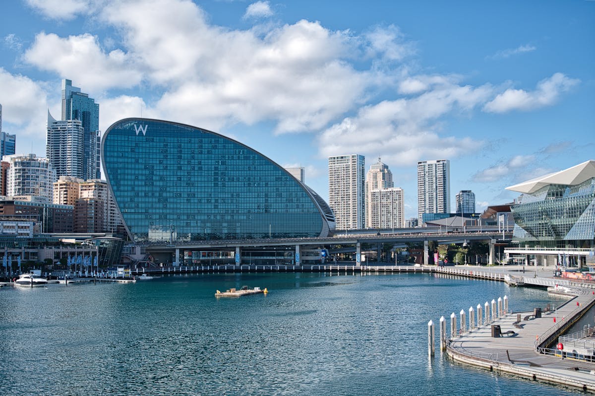 Darling Harbour waterfront with museums and entertainment precinct