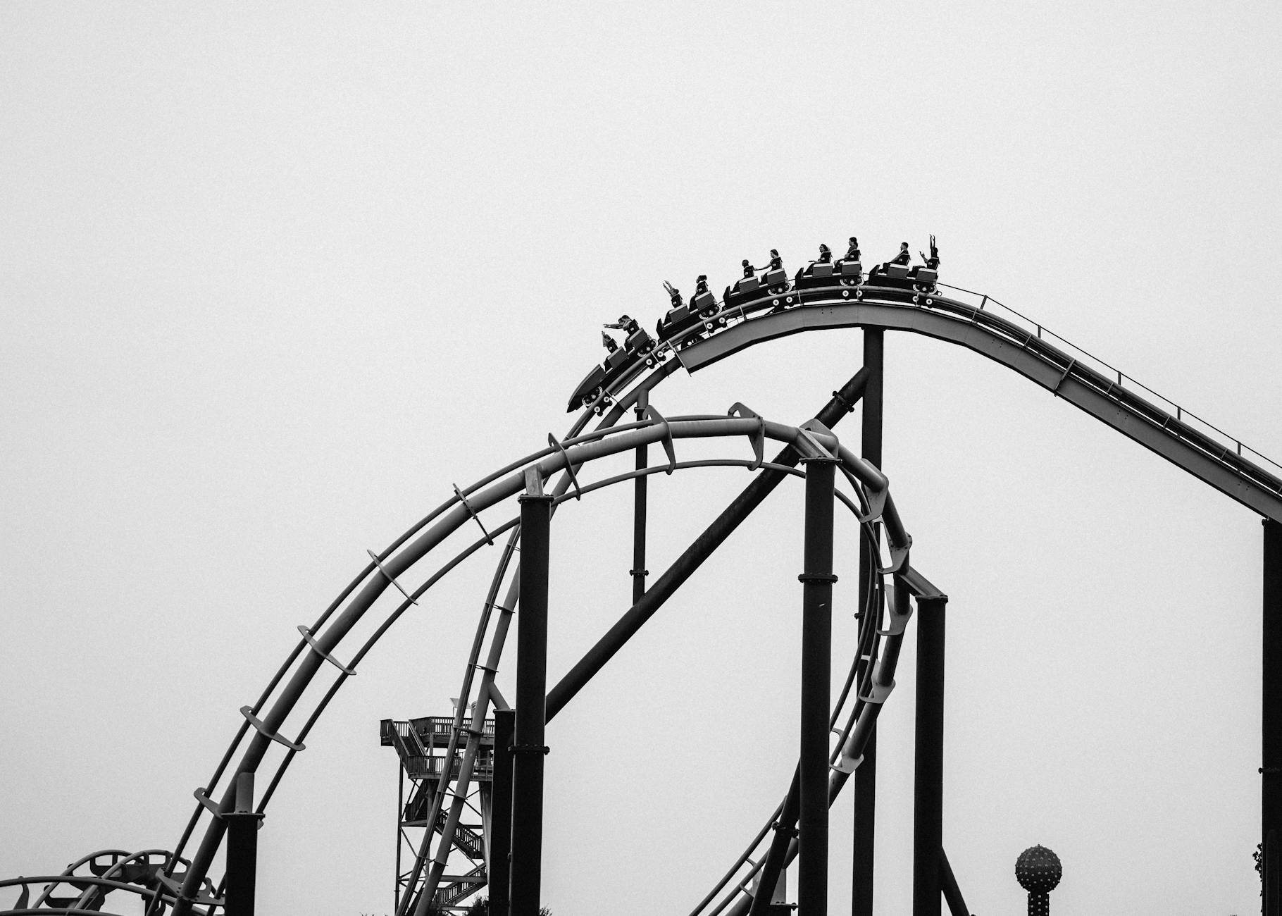 Roller coaster ride at Luna Park Sydney