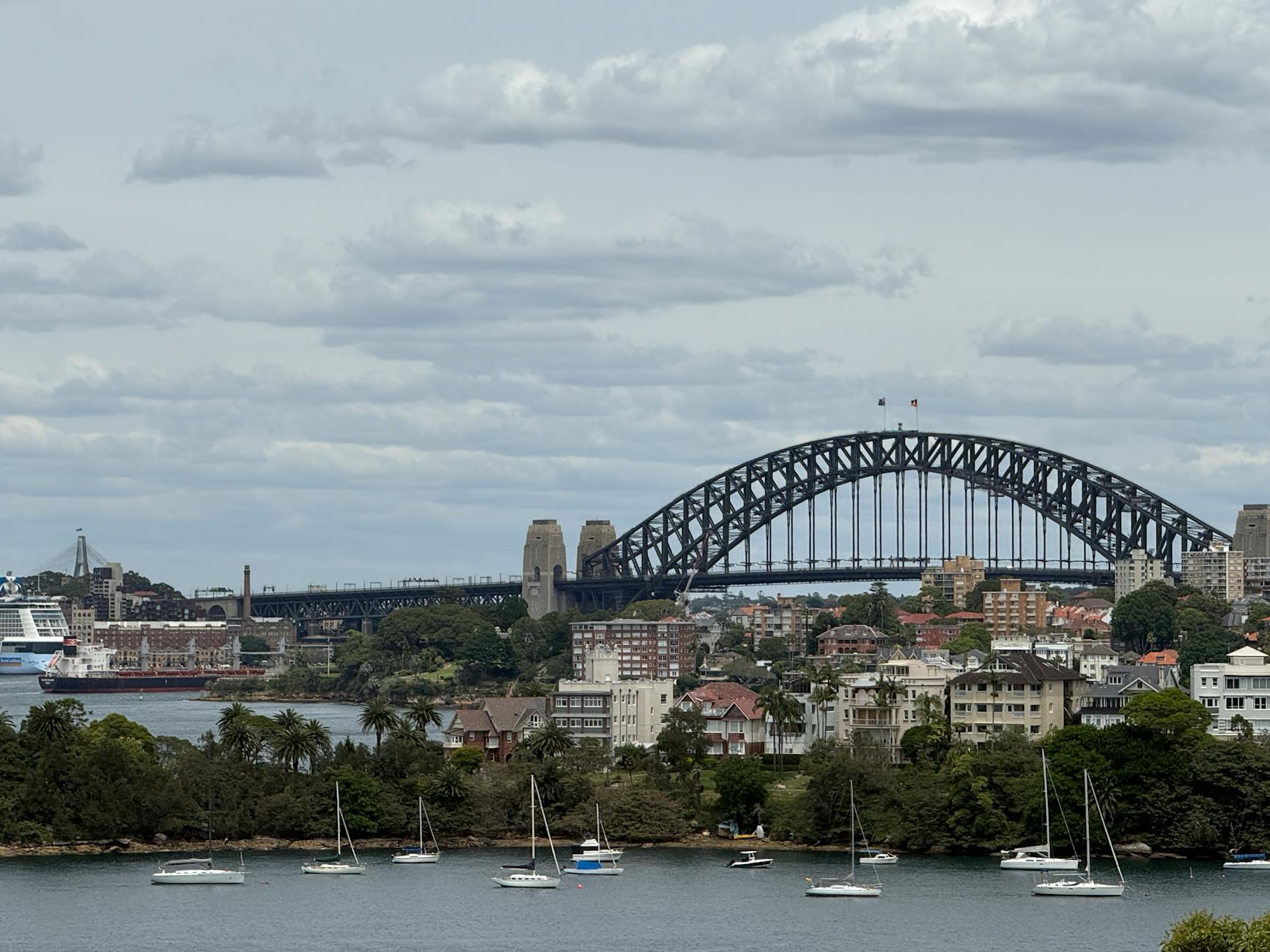 Sydney Harbour Bridge panoramic view spanning across the harbour