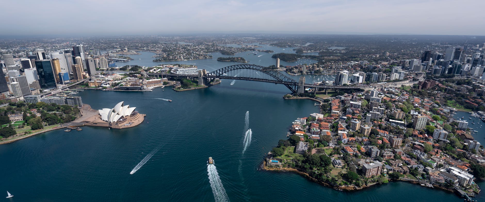 Sydney Harbour Bridge and Opera House viewed from Sydney Tower Eye