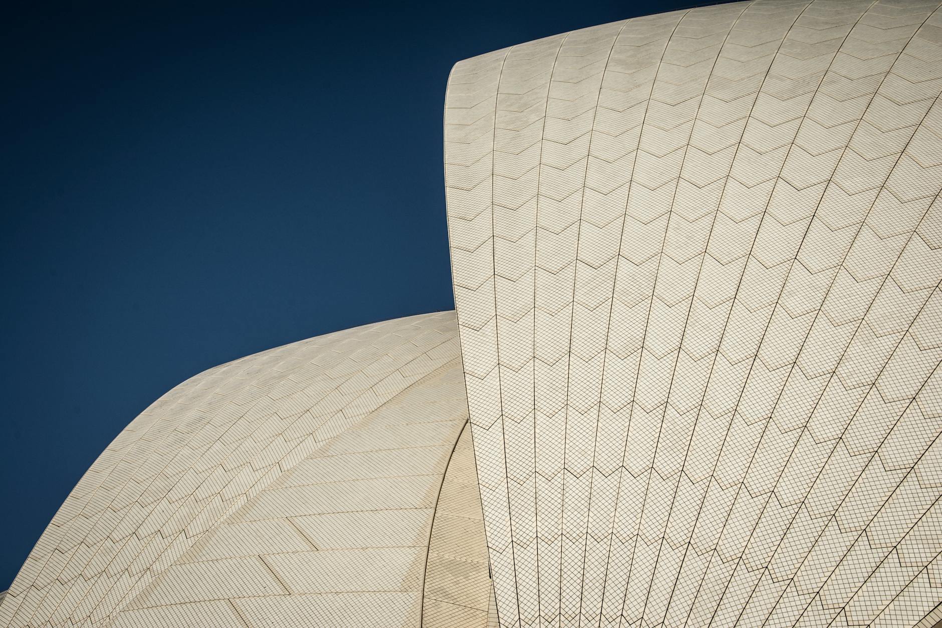 Sydney Opera House tour - close-up of ceramic sail tiles