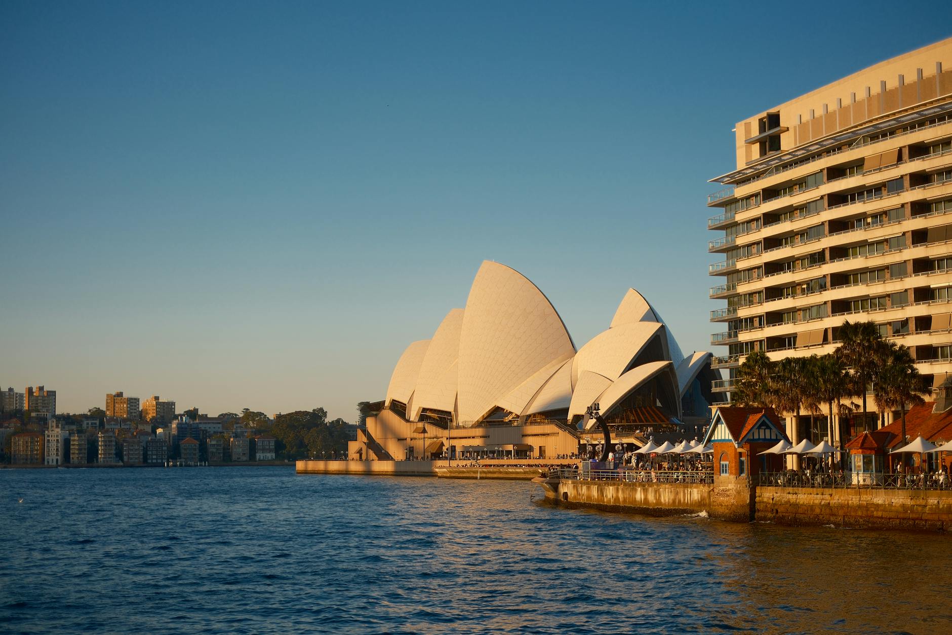 Sydney Opera House Tour - Sydney Opera House tour - white sails of the Opera House at sunset