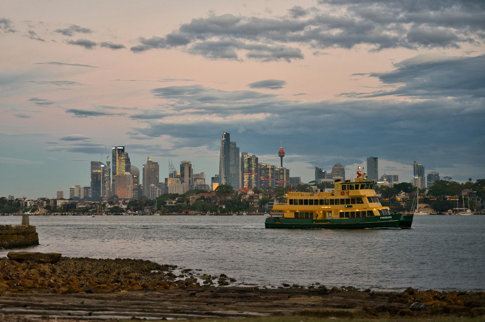 Sydney with kids - family on harbour ferry