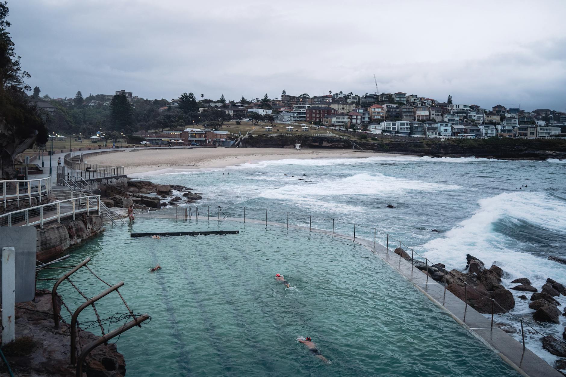 Sydney ocean pools - swimmers in heritage rock pool