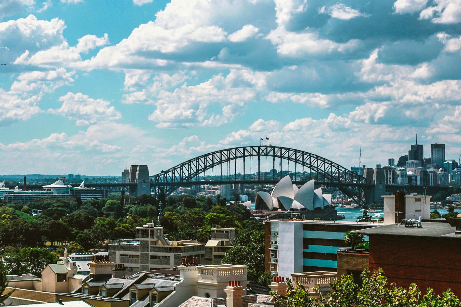 Rooftop bars Sydney - rooftop terrace with city skyline view
